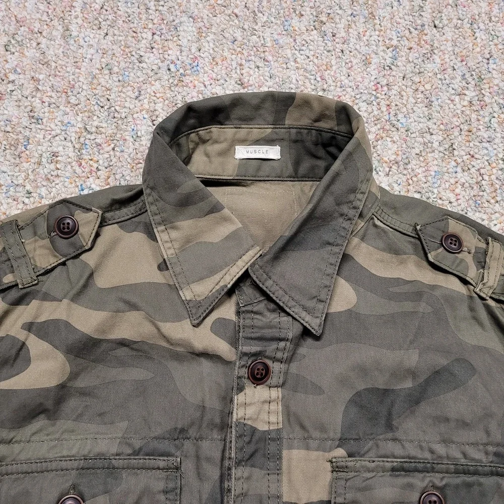 Abercrombie & Fitch Jacket Mens Large Woodland Camo Military Cruel Wolf‎ Muscle